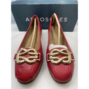 Aerosoles Big Bet Ballet Flat, Red/Gold, Women Size 9.5M Item#889